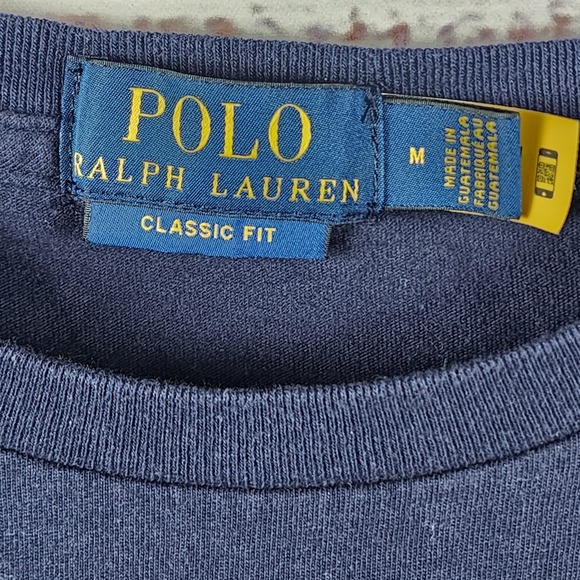 Polo Ralph Lauren Classic Fit T-Shirt Medium Blue Triple Polo Player Tee - Picture 3 of 9